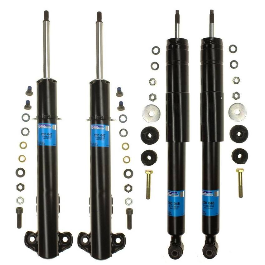 Mercedes Suspension Strut and Shock Absorber Assembly Kit - Front and Rear (Without Self Leveling Suspension) 1293201430 - Sachs 4015394KIT